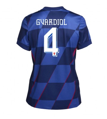 Lacne Ženy Futbalové dres Chorvátsko Josko Gvardiol #4 ME 2024 Krátky Rukáv - Preč
